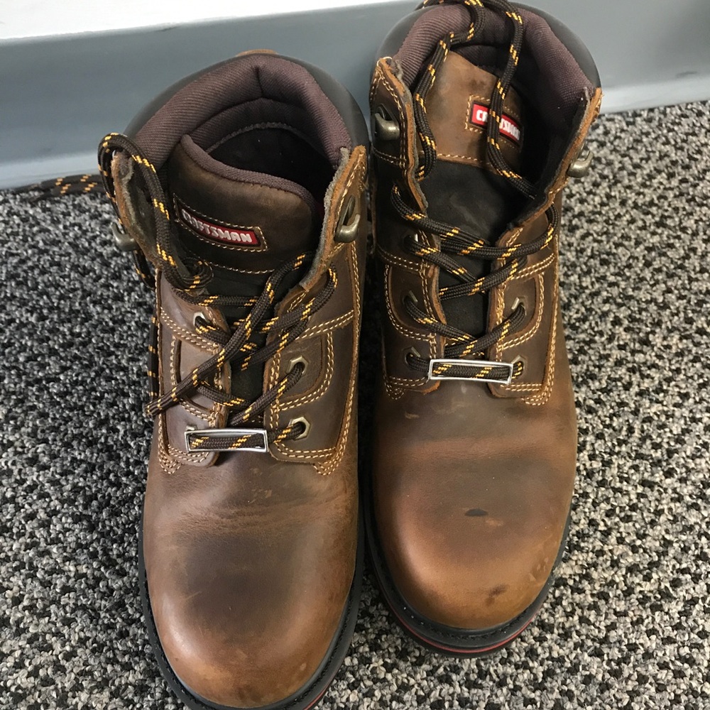 Craftmans steel toed boots once worn